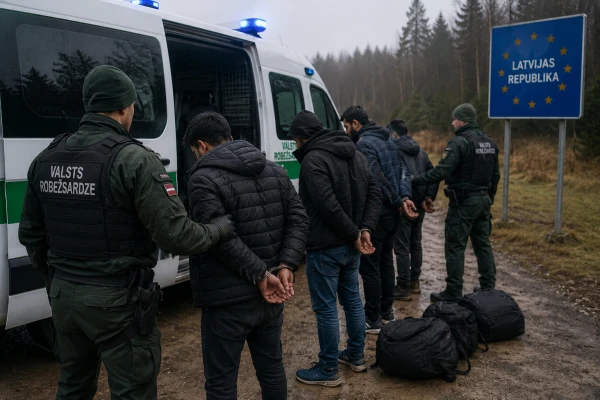 Pēc aculiecinieka ziņojuma par aizdomīgiem stopētājiem Ogres novadā aiztur astoņus nelegālos migrantus