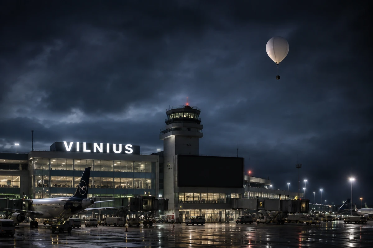Kontrabandas balonu draudu dēļ vairākas stundas pārtraukti reisi Viļņas lidostā