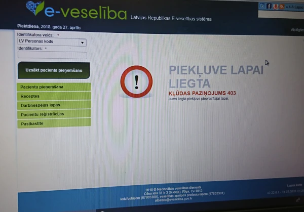 Speciālisti cenšas identificēt īslaicīgo e-veselības darbības traucējumu iemeslu