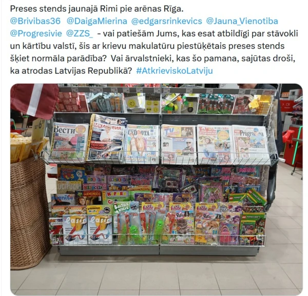 Krievu makulatūra preses stendos - bīstama un biedē ārzemniekus. Langa piedāvā tulkot!