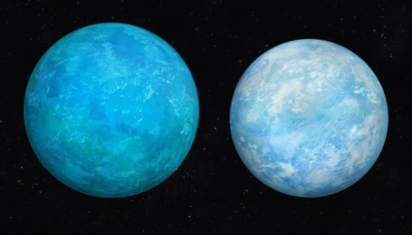 Экзопланеты TOI-270 с и TOI-270 d в представлении художника.