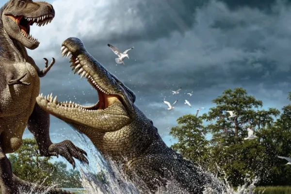 Кровавые разборки доисторических рептилий.