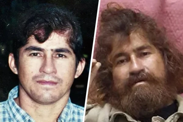 Чудесно спасшийся рыболов до и после невольного путешествия.