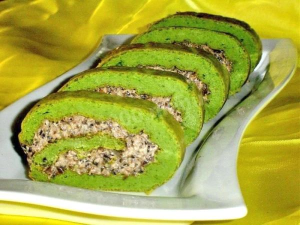 Garšīga brokoļu rulete: uzkoda «Zaļš-ļoti zaļš»