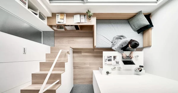 На микроквартиру лучше всего смотреть с потолка.