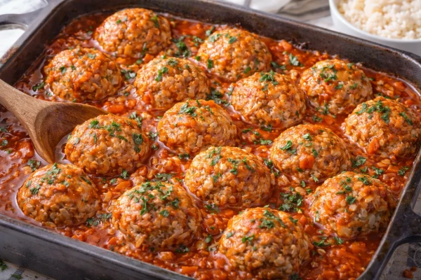 Ātras vakariņas no rīsiem un maltās gaļas: slinko kāpostu tīteņu recepte